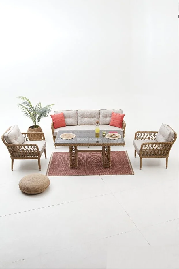 MALDİV BAHÇE BALKON OTURMA GRUBU (3+1+1+MASA)